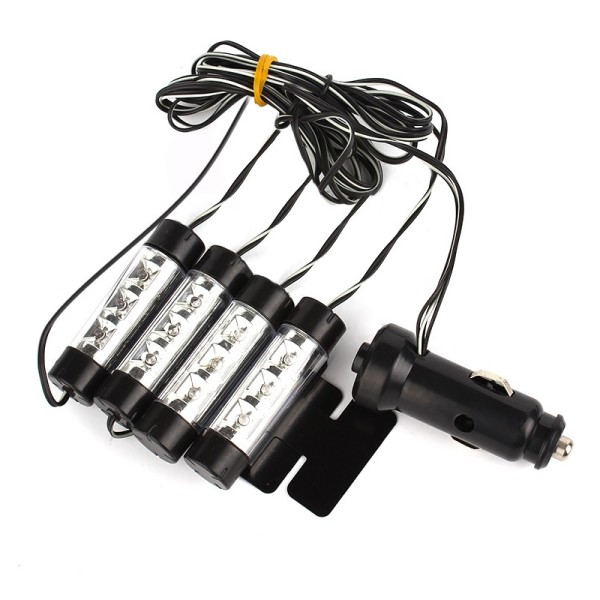 Auto foot lights, 4 modules with 3 leds / each, blue color